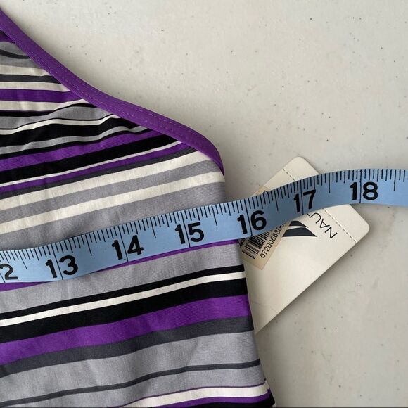 NAUTICA purple striped racerback swim wear tank top, w/ foam pads size 10 w/ tag - Picture 6 of 7